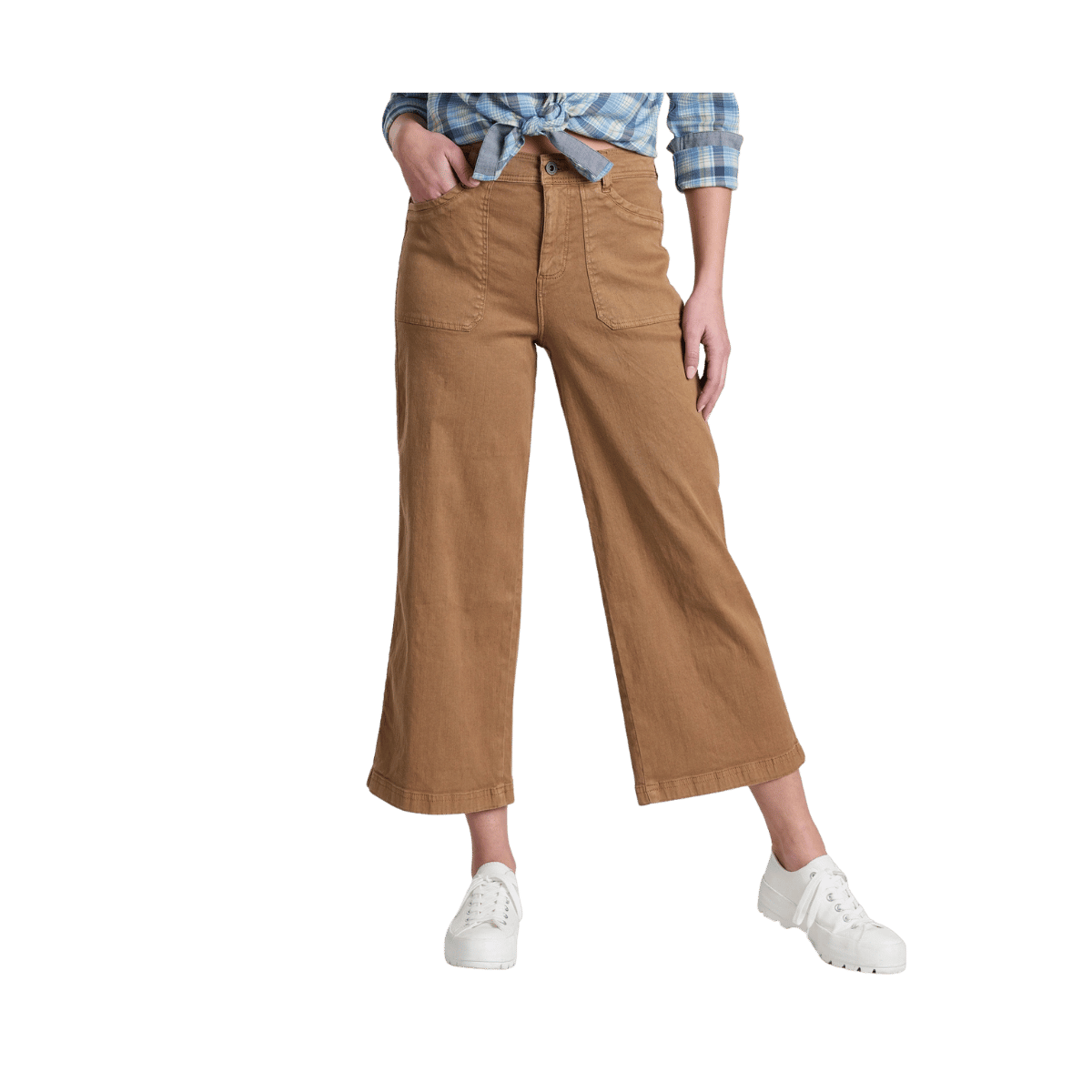 KUHL WOMEN'S SEABOARD CROP WIDE LEG PANT - SAWDUST - FRONT VIEW