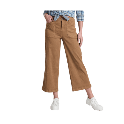 KUHL WOMEN'S SEABOARD CROP WIDE LEG PANT - SAWDUST - FRONT VIEW