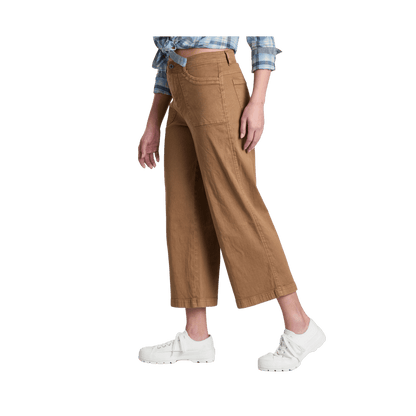 KUHL WOMEN'S SEABOARD CROP WIDE LEG PANT - SAWDUST -SIDE VIEW
