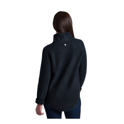 KUHL SIENNA SWEATER RIBBED COWL NECK - BLACK - BACK VIEW