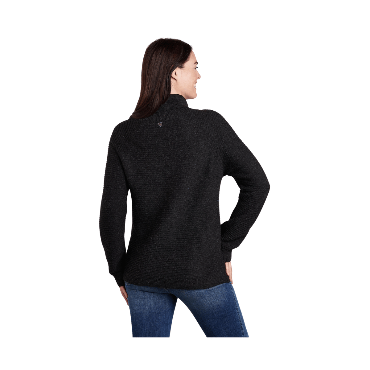 KUHL WOMEN'S SOLACE SWEATER - BLACK - BACK VIEW
