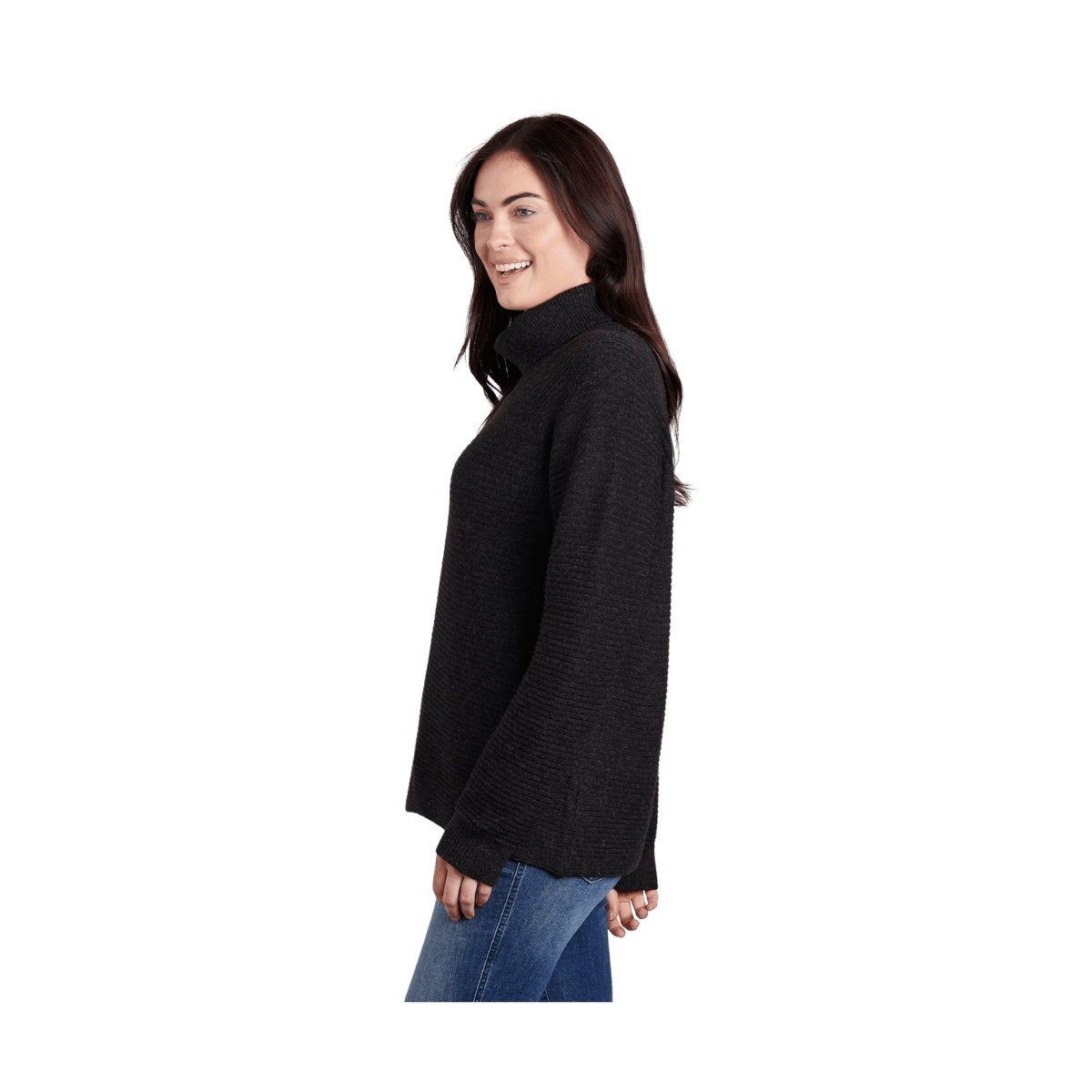 KUHL WOMEN'S SOLACE SWEATER - BLACK - SIDE VIEW