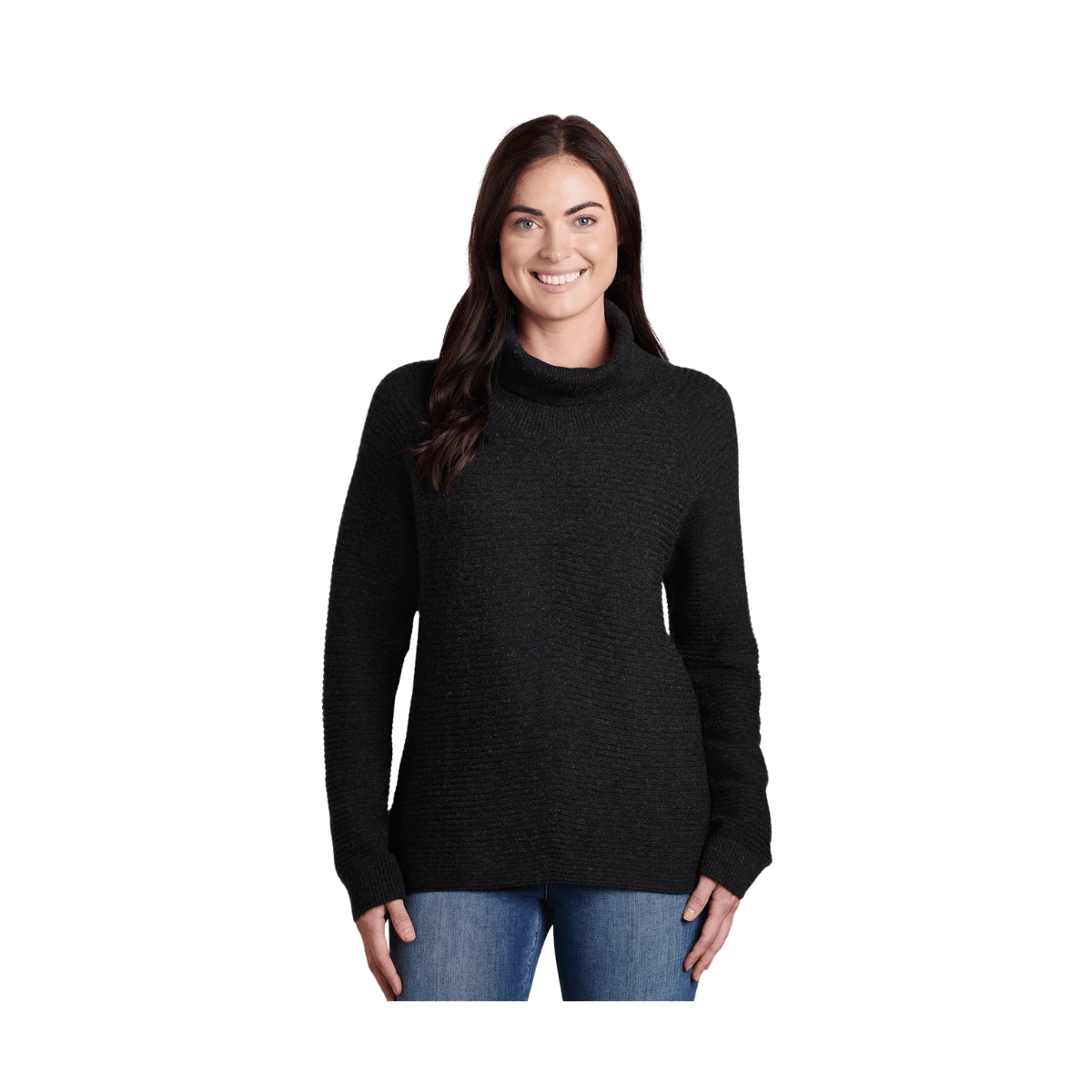KUHL WOMEN'S SOLACE SWEATER - BLACK - FRONT VIEW