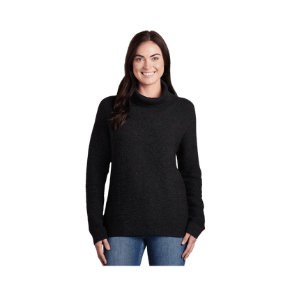 KUHL WOMEN'S SOLACE SWEATER - BLACK - FRONT VIEW