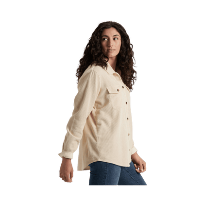 KUHL WOMEN'S TALLULA CORD SHIRT - SEA SALT - SIDE VIEW
