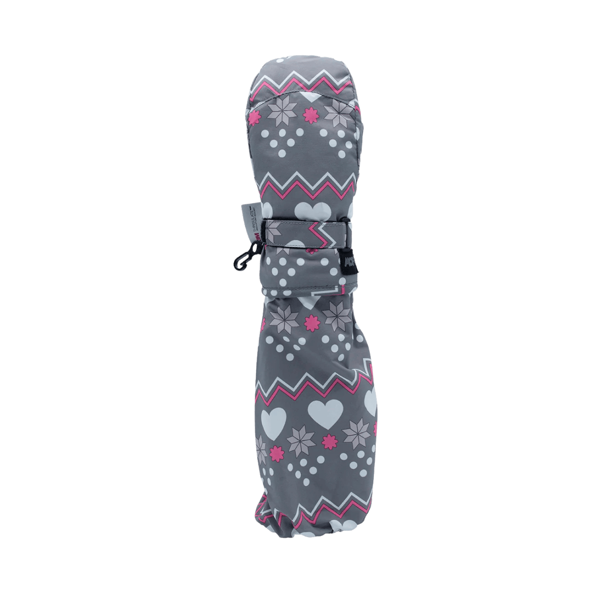 L-BOW GREY HEARTS MITTEN - MULTI