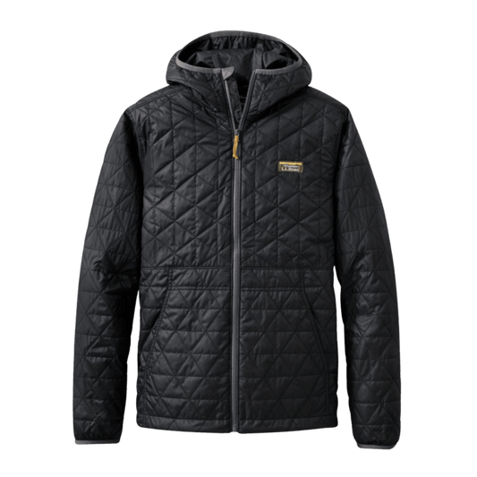 L.L BEAN KATAHDIN INSULATED HOODIE - BLACK - FRONT VIEW