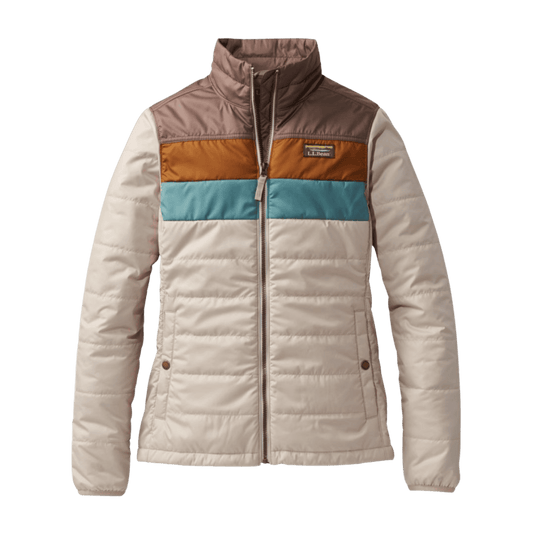 L.L.BEAN WOMEN'S MOUNTAIN CLASSIC PUFFER JACKET - BROWN/GRAY