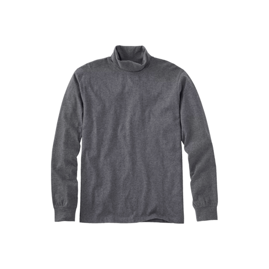 L.L.BEAN CAREFREE UNSHRNKBLE TURTLENECK CHARCOAL HEATHER