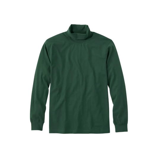 L.L.BEAN CAREFREE UNSHRNKBLE TURTLENECK PINE GREEN