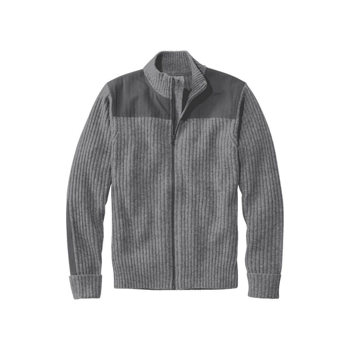 L.L.BEAN COMMANDO FULL ZIP SWEATER GRAY HEATHER