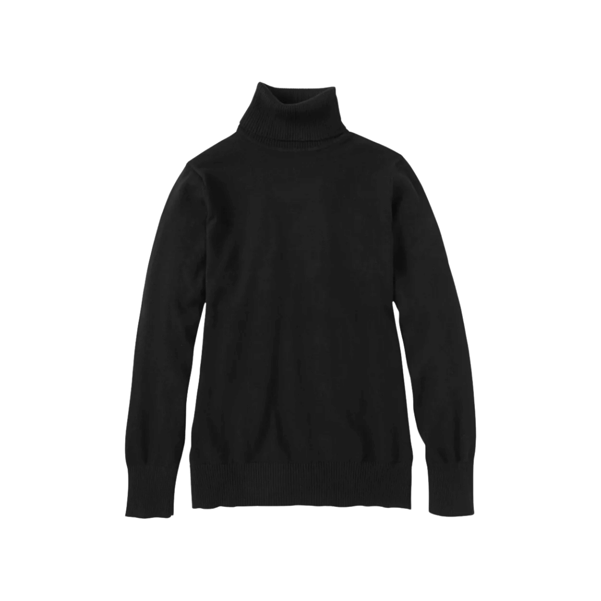 L.L.BEAN W COTTON/CSHMR SWTR TURTLENECK CLASSIC BLACK