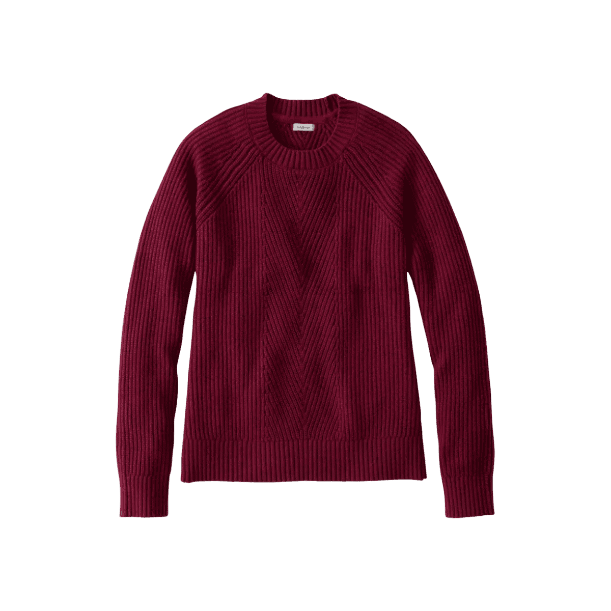 L.L.BEAN WOMEN'S MARINER CREWNECK SWEATER- BORDEAUX/FIG