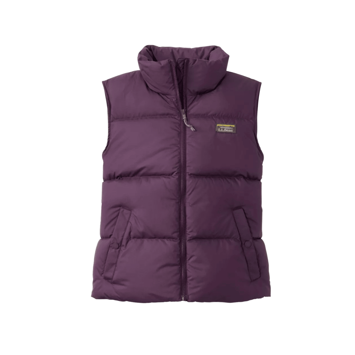L.L.BEAN W MTN CLASSIC DWN CROPPED VEST EGGPLANT