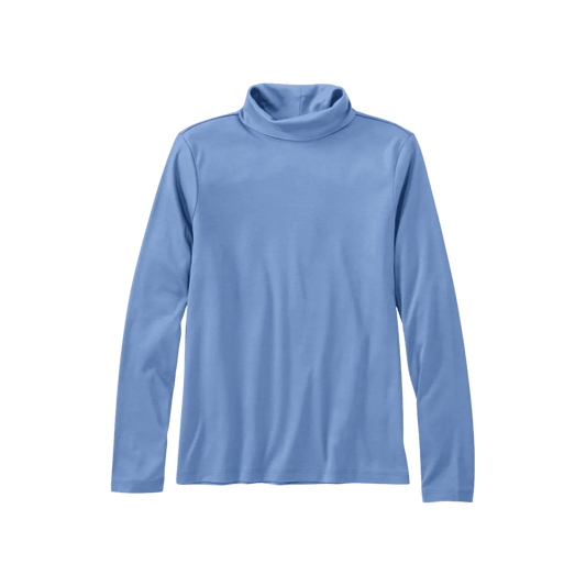 L.L.BEAN W PIMA TURTLENECK REG DEEP LAKE