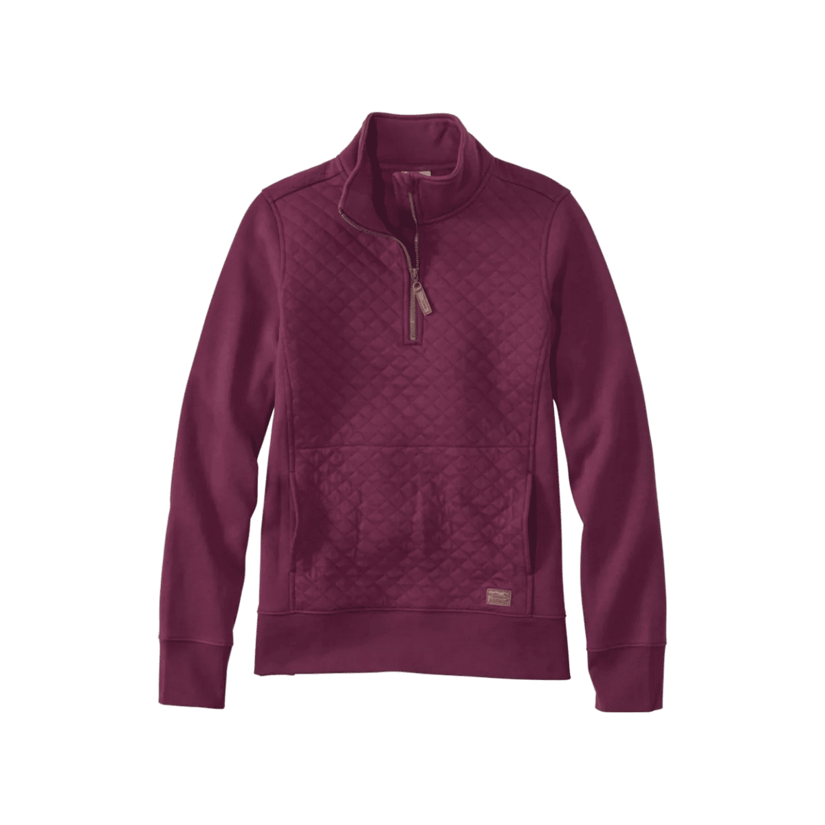 L.L.BEAN W QUILTED 1/4 ZIP LS P/O FIG