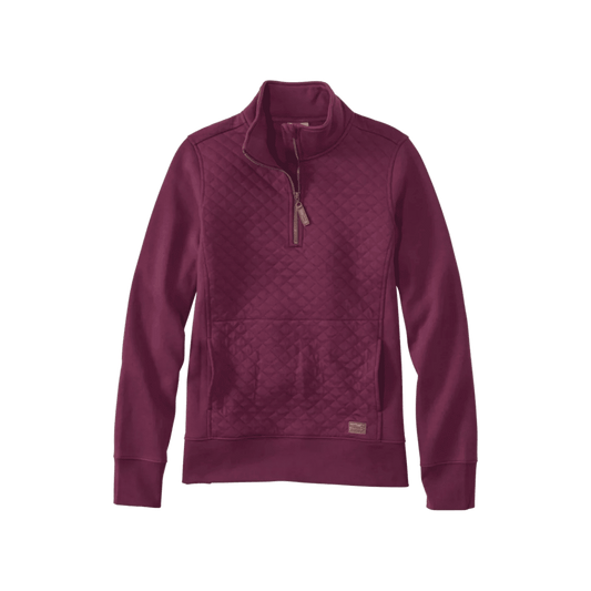 L.L.BEAN W QUILTED 1/4 ZIP LS P/O FIG