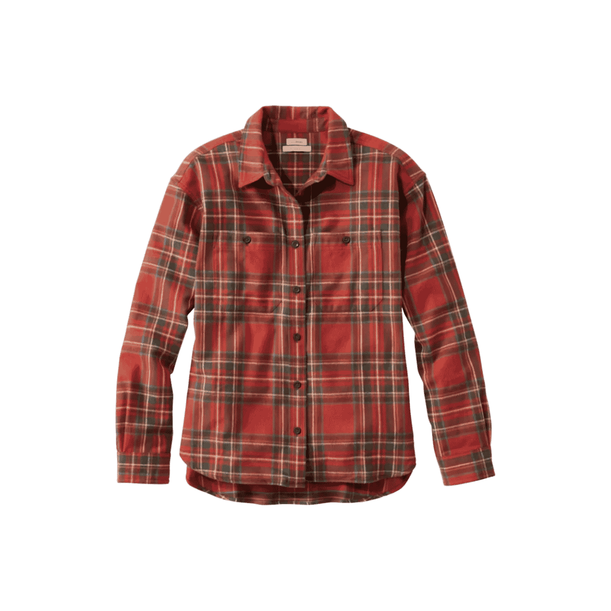 L.L.BEAN W PLAID HRTG BOYFIREND SHIRT ANTIQUE ROYAL STEWART