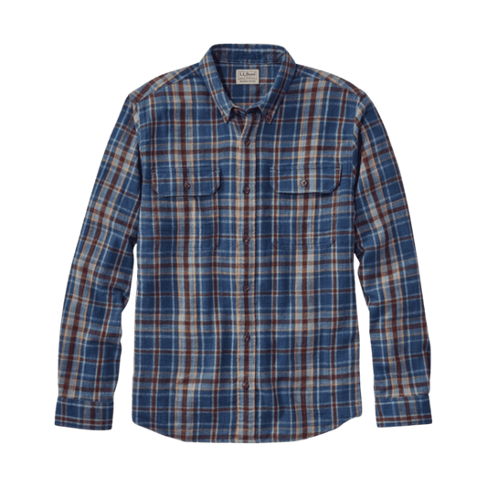 L.L. BEAN 1912 FIELD FLANNEL SHIRT REG - MARINER BLUE FRONT