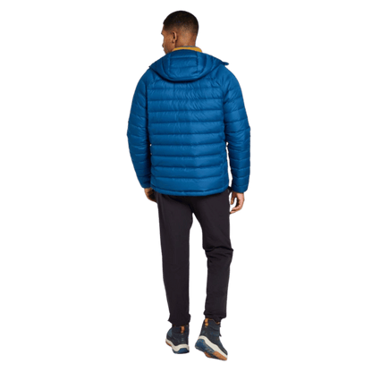 L.L.BEAN MEN'S DOWN INSULATED HOODED JACKET - DARK MARINE BLUE - BACK FULL VIEW WW