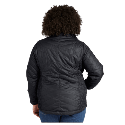 L.L.BEAN WOMEN'S FLEECE-LINE PRIMALOFT JACKET PLUS SIZE - BLACK - BACK VIEW WW