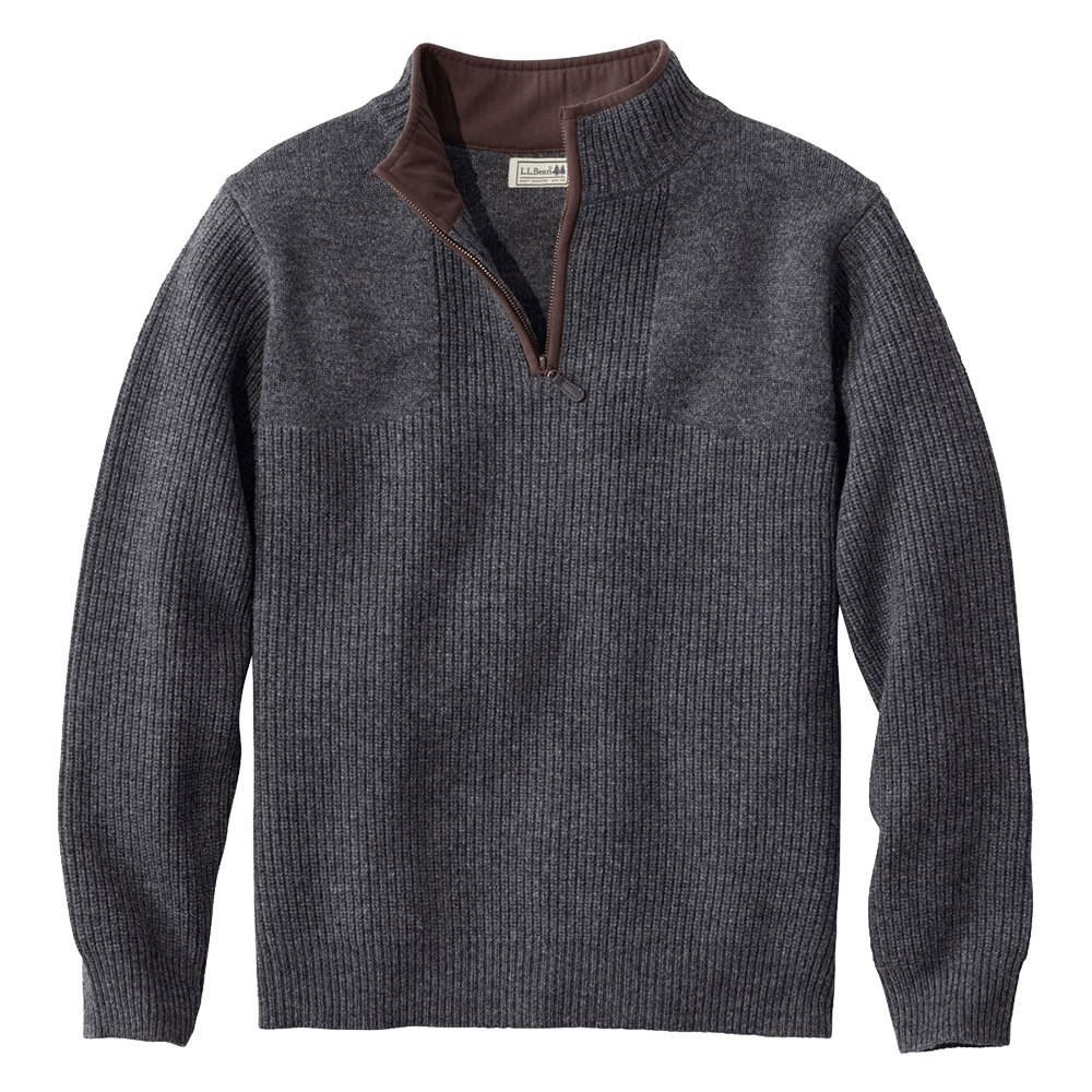 L.L.BEAN WATERFOWL SWEATER- IRON HEATHER