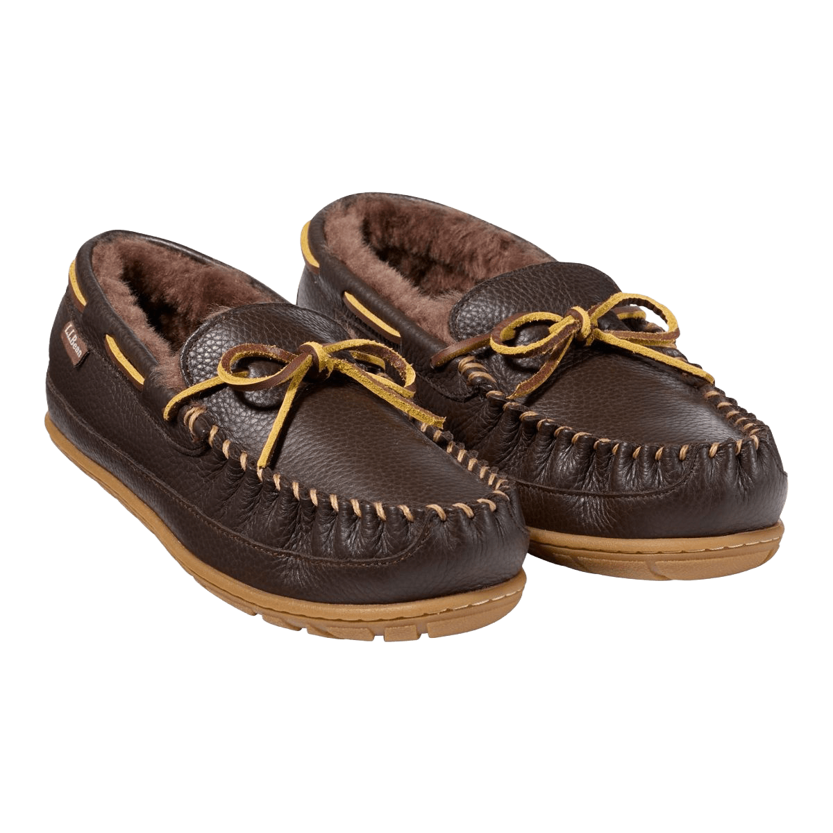 L.L. BEAN WICKED GOOD SLIPPER MOCCASINS II LEATHER- DEEP BROWN