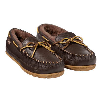 L.L. BEAN WICKED GOOD SLIPPER MOCCASINS II LEATHER- DEEP BROWN
