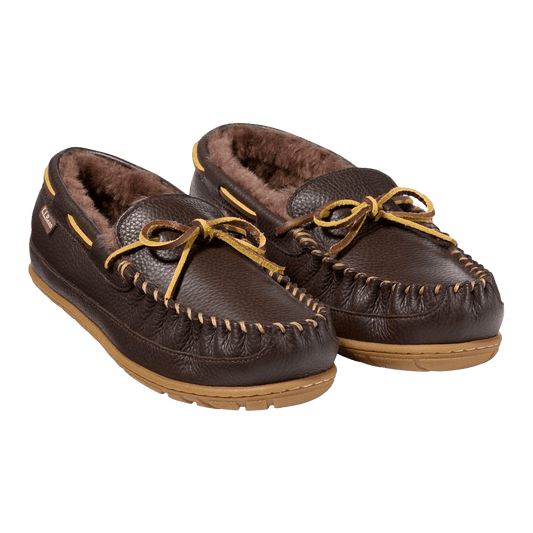 L.L. BEAN WICKED GOOD SLIPPER MOCCASINS II LEATHER- DEEP BROWN