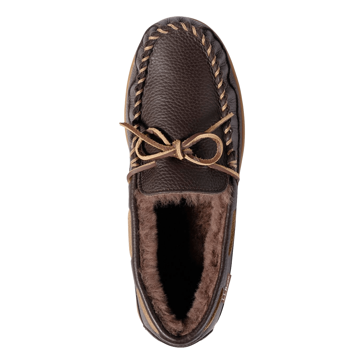 L.L. BEAN WICKED GOOD SLIPPER MOCCASINS II LEATHER- DEEP BROWN TOP