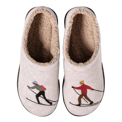 L.L. BEAN WOMEN'S DAYBREAK SCUFF MOTIF- PAPERWHITE/SKIERS TOP