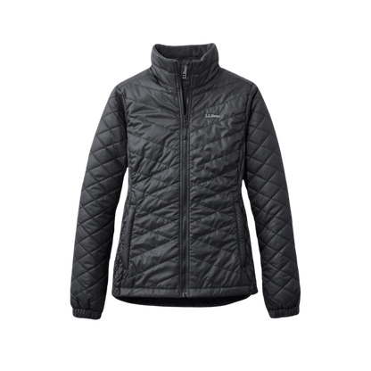 L.L. BEAN WOMEN'S FLEECE-LINED WINTER JACKET WITH PRIMALOFT INSULATION -BLACK FRONT