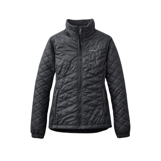 L.L. BEAN WOMEN'S FLEECE-LINED WINTER JACKET WITH PRIMALOFT INSULATION -BLACK FRONT