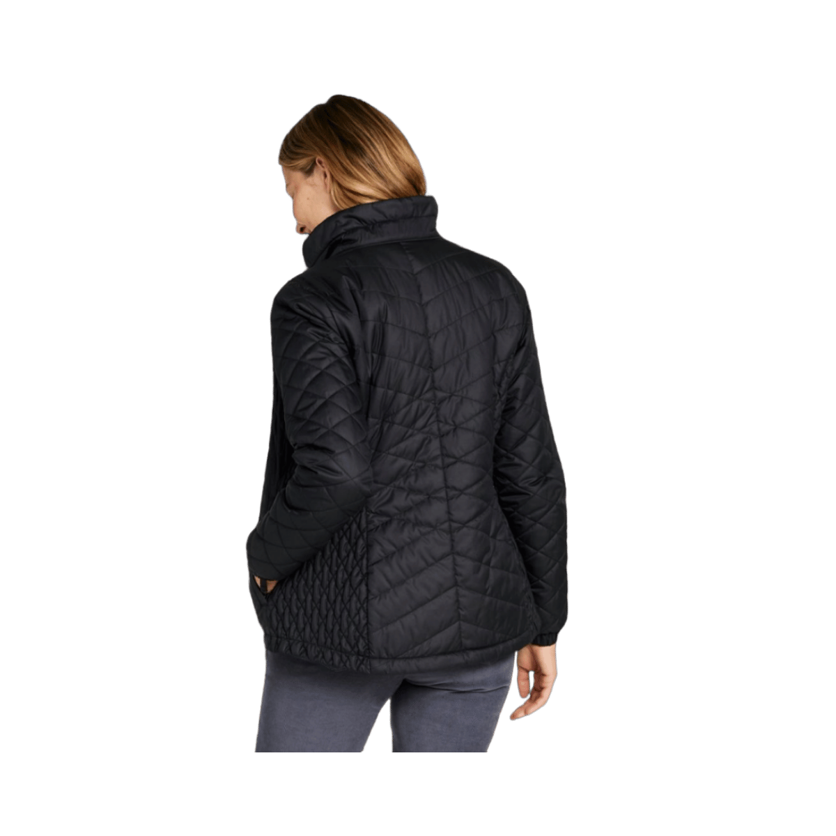 L.L. BEAN WOMEN'S FLEECE-LINED WINTER JACKET WITH PRIMALOFT INSULATION -BLACK BACK MODEL