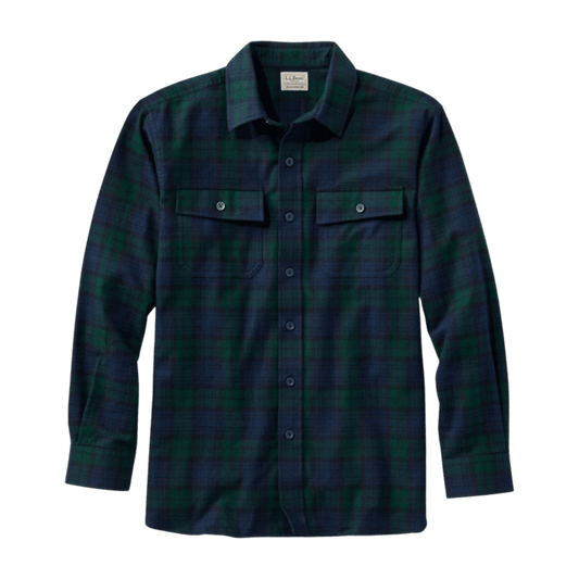 L.L. BEAN CHAMOIS PLAID SHIRT TALL - BLACKWATCH FRONT