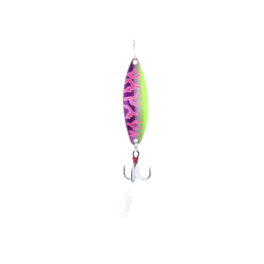 CLAM LEECH FLUTTER SPOON SZ10 - 1/8OZ - GLOW PINK LIGHTNING