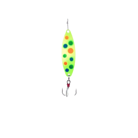 CLAM LEECH FLUTTER SPOON SZ12 - 1/16OZ - GLOW CHART WONDERBREAD
