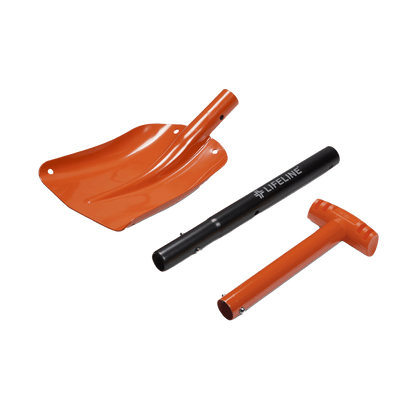 LIFELINE ALUMINUM SPORT UTILITY SHOVEL- ORANGE DISASSEMBLED