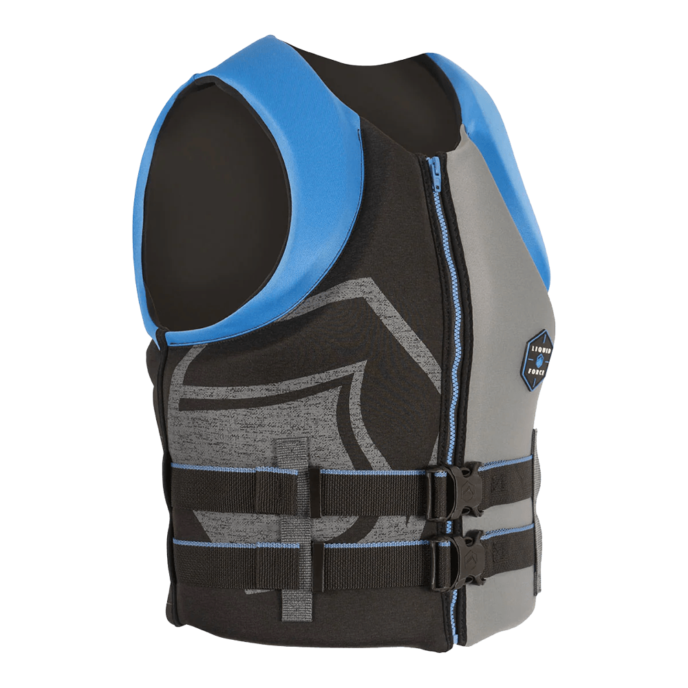 LIQUID FORCE MEN'S HINGE CGA LIFE JACKET - BLUE/BLACK/GRAY side view