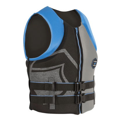 LIQUID FORCE MEN'S HINGE CGA LIFE JACKET - BLUE/BLACK/GRAY side view