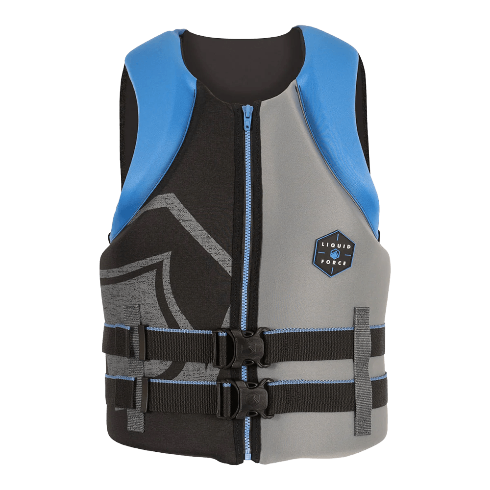 LIQUID FORCE MEN'S HINGE CGA LIFE JACKET - BLUE/BLACK/GRAY