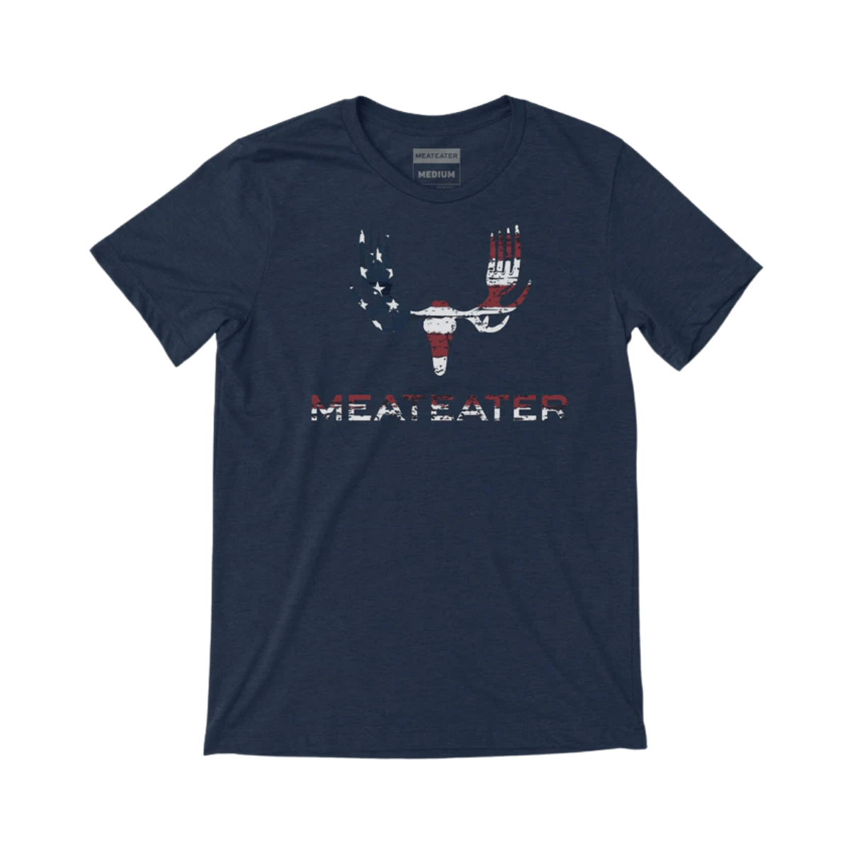 MEATEATER BRAND FLAG FILL LOGO T-SHIRT - MIDNIGHT NAVY