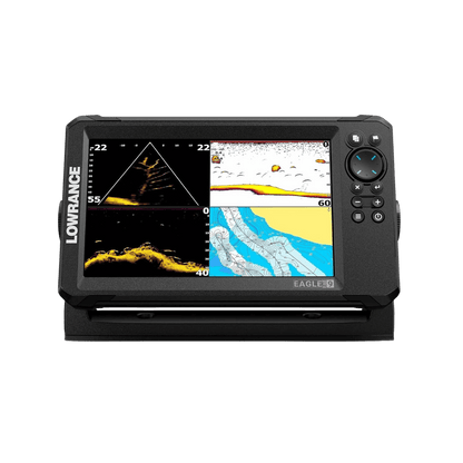 LOWRANCE EAGLE EYE 9 LIVE W/TM TRANSD_FOUR QUADRANTS FRONT VIEW