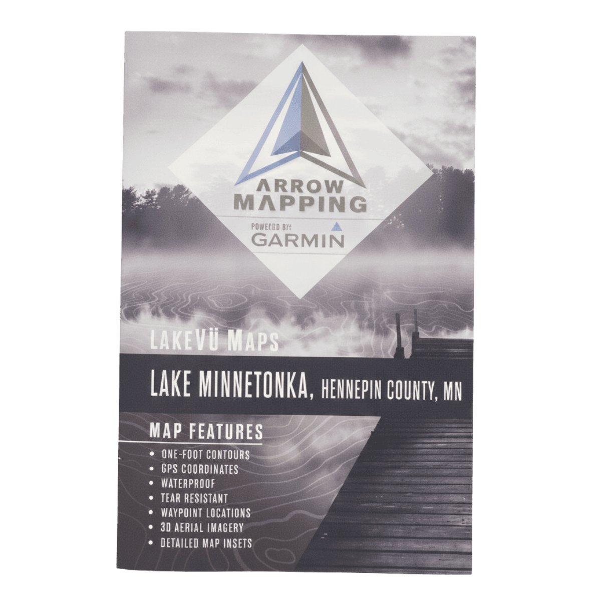 LAKEMAPS/ IN DEPTH ARROW MAPPING LAKEVU-LAKE MINNETONKA - FRONT VIEW