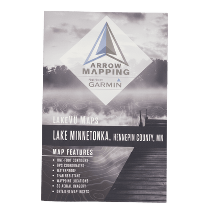 LAKEMAPS/ IN DEPTH ARROW MAPPING LAKEVU-LAKE MINNETONKA - FRONT VIEW