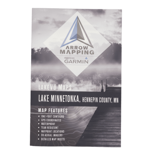 LAKEMAPS/ IN DEPTH ARROW MAPPING LAKEVU-LAKE MINNETONKA - FRONT VIEW