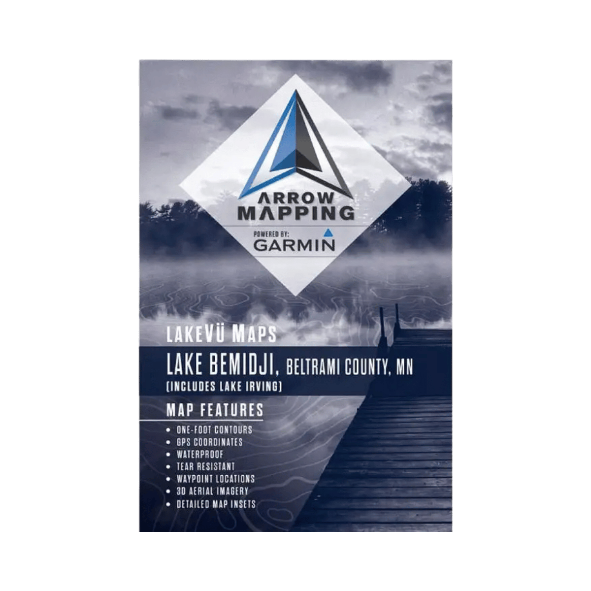 LAKE MAPS ARROW MAPPING LAKE BEMIDJI - FRONT VIEW