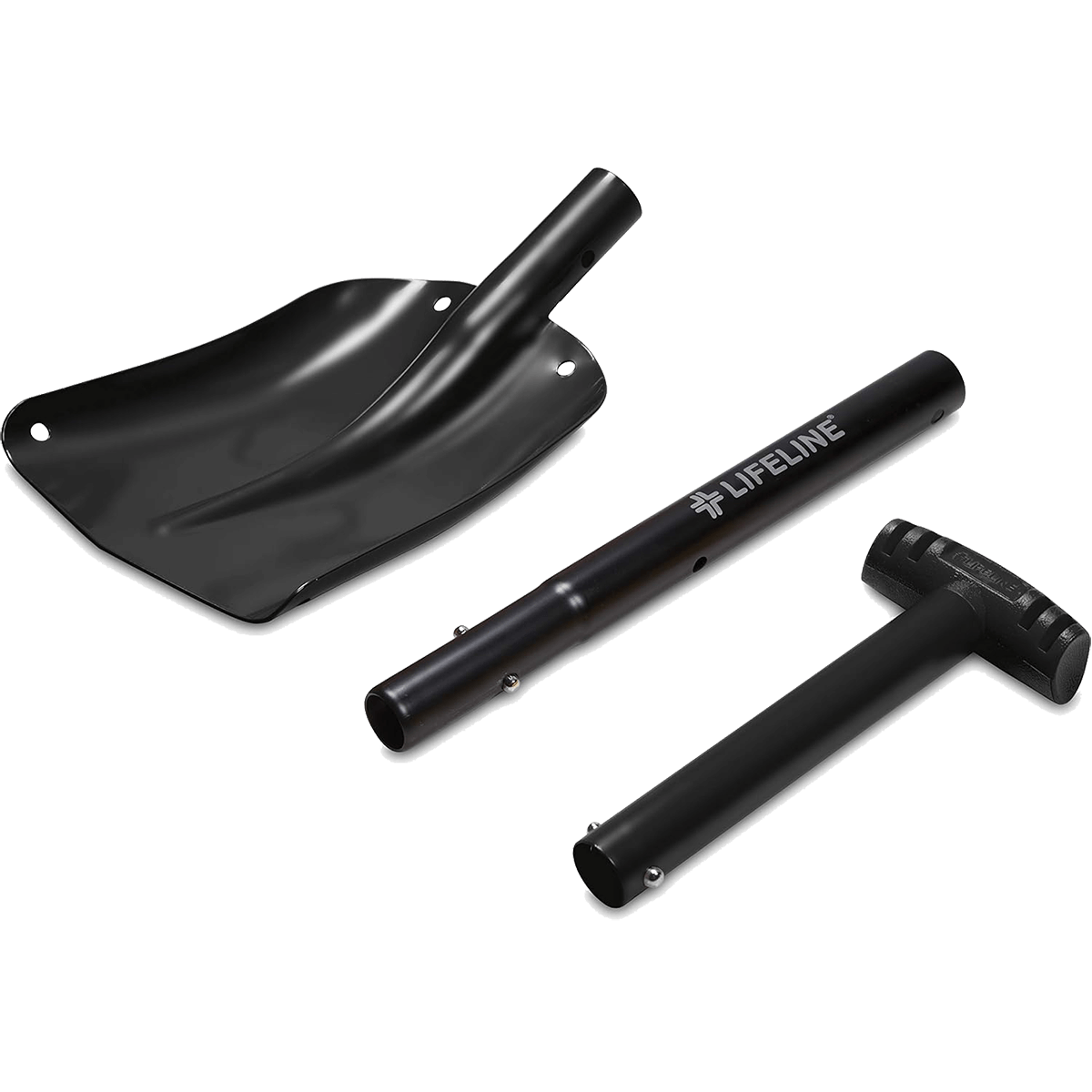 LIFELINE ALUMINUM SPORT UTILITY SHOVEL -  MATTE BLACK_1 - (DISSAMBLED/DETACHED)