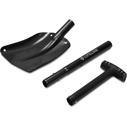 LIFELINE ALUMINUM SPORT UTILITY SHOVEL -  MATTE BLACK_1 - (DISSAMBLED/DETACHED)