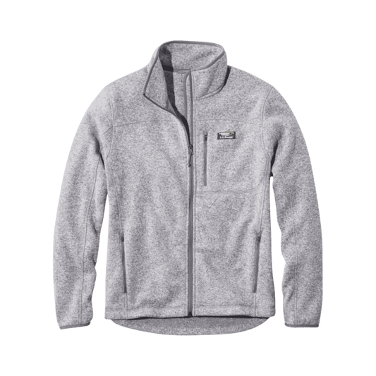 L.L.BEAN MEN'S SWEATER FLEECE FULL-ZIP JACKET REGULAR - GREY HEATHER